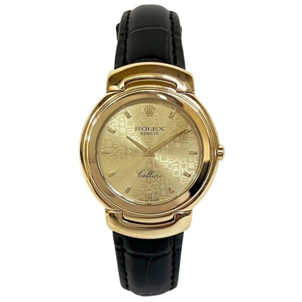 Rolex Cellini 6622 Quartz 18K Yellow Gold Computer Dial Watch Men's